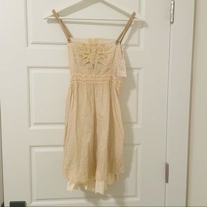 NWT Free People embroidered top suede straps size 0